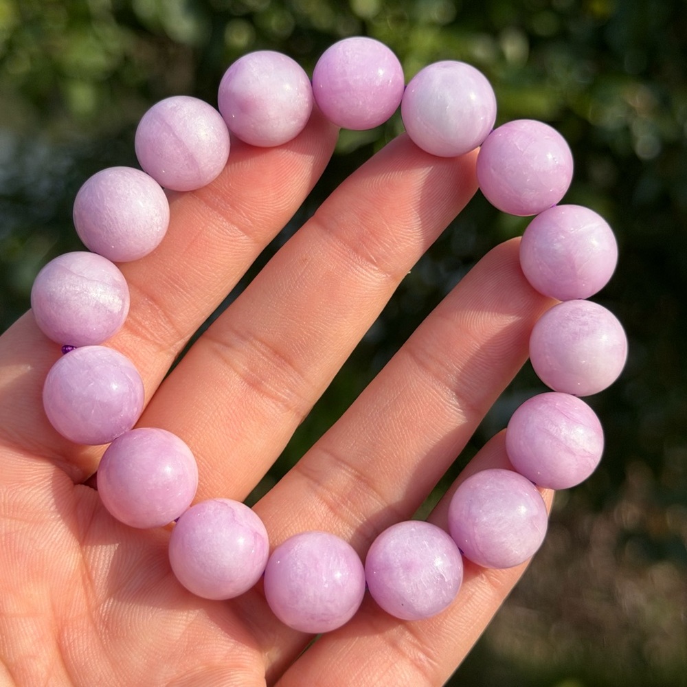13mm stretchable purple‎ Kunzite bracelet 1170